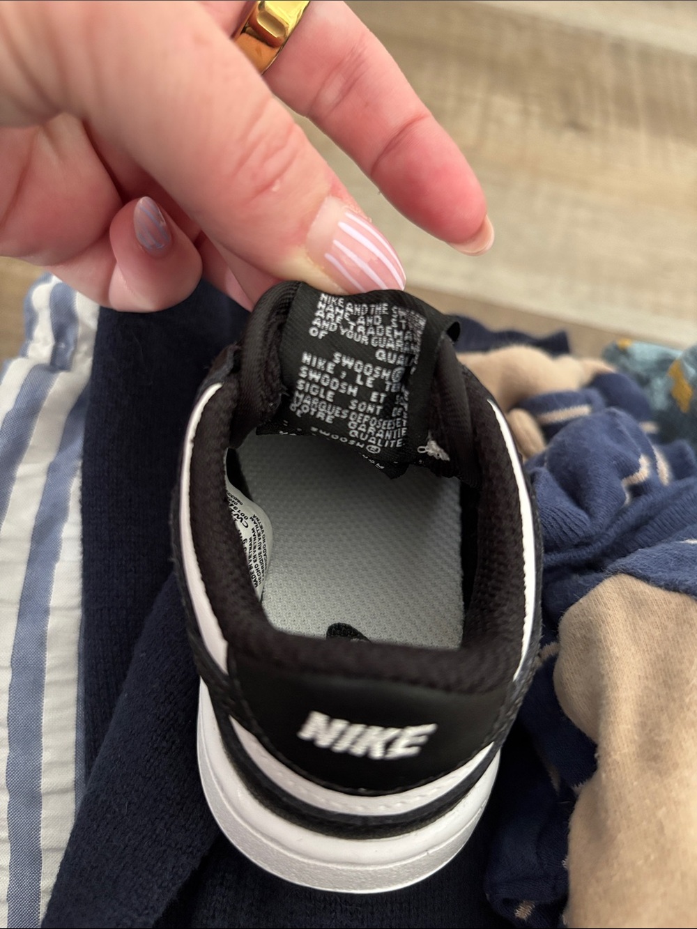 3C Nike Dunks Black and White Low-Top Sneakers - Baby - Picture 6 of 7